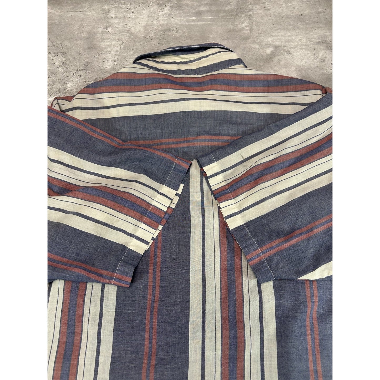 Vintage 80s Wrangler Striped Pearl Snap Reworked Cropped Button Up Shirt Sz 2XL