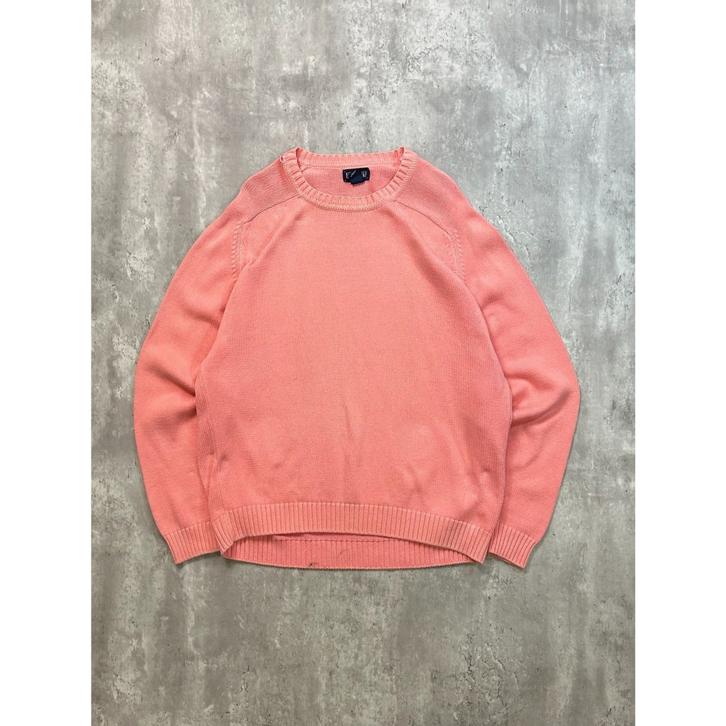 Vintage 90s Lands End Blank Pullover Pink Knit Sweater Size XLT