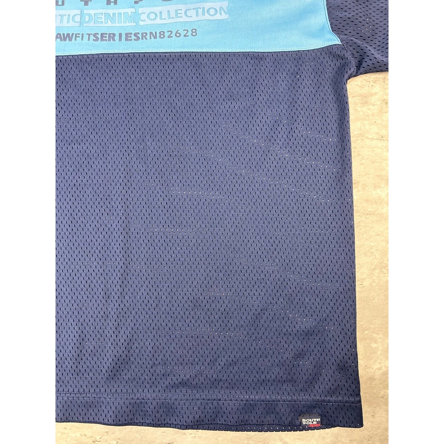 Vintage Y2K Southpole Two Tone Spellout Football Jersey Size XL Blue