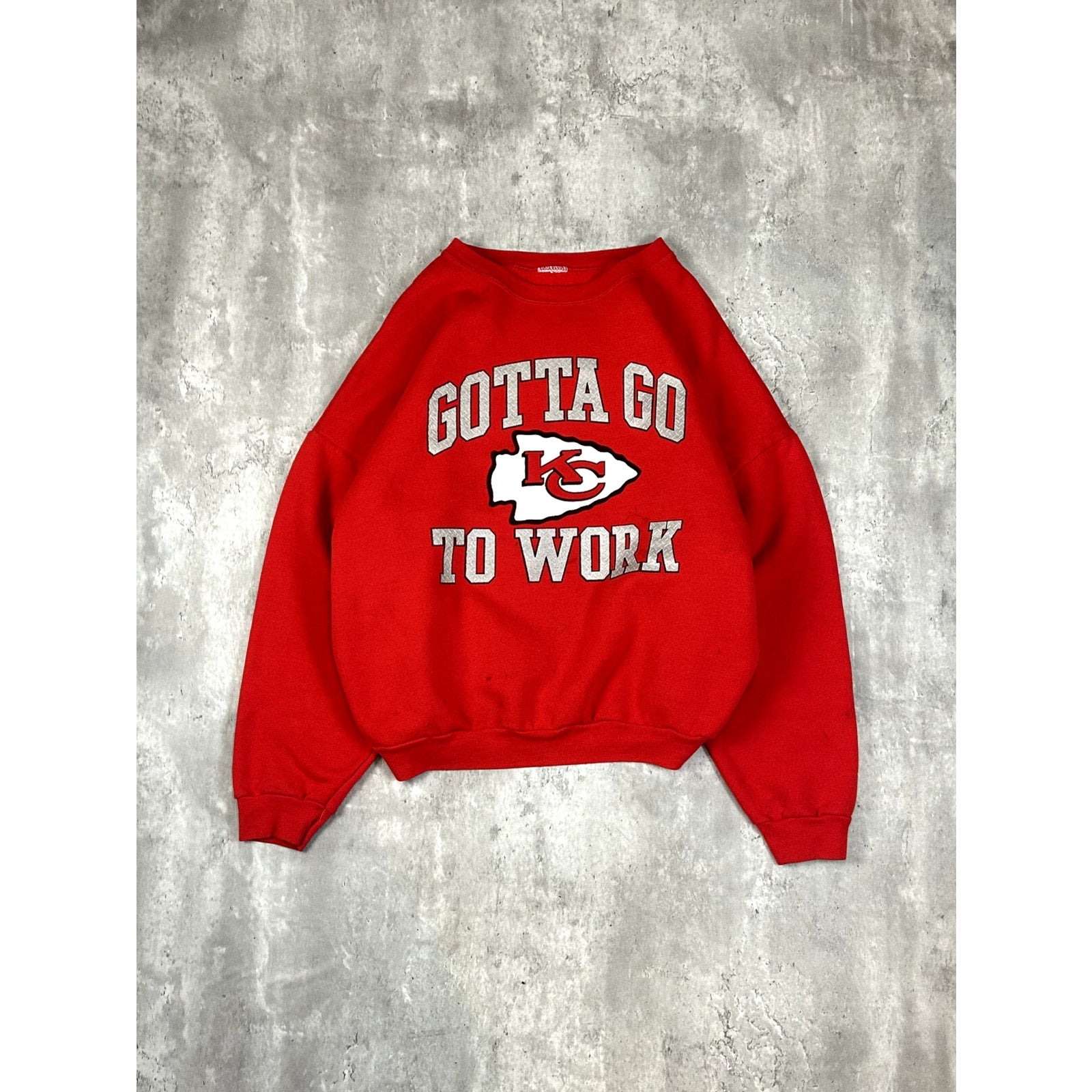 Vintage 90s Kansas City Chiefs NFL Gotta Go To Work Football Sweatshirt Size XXL
