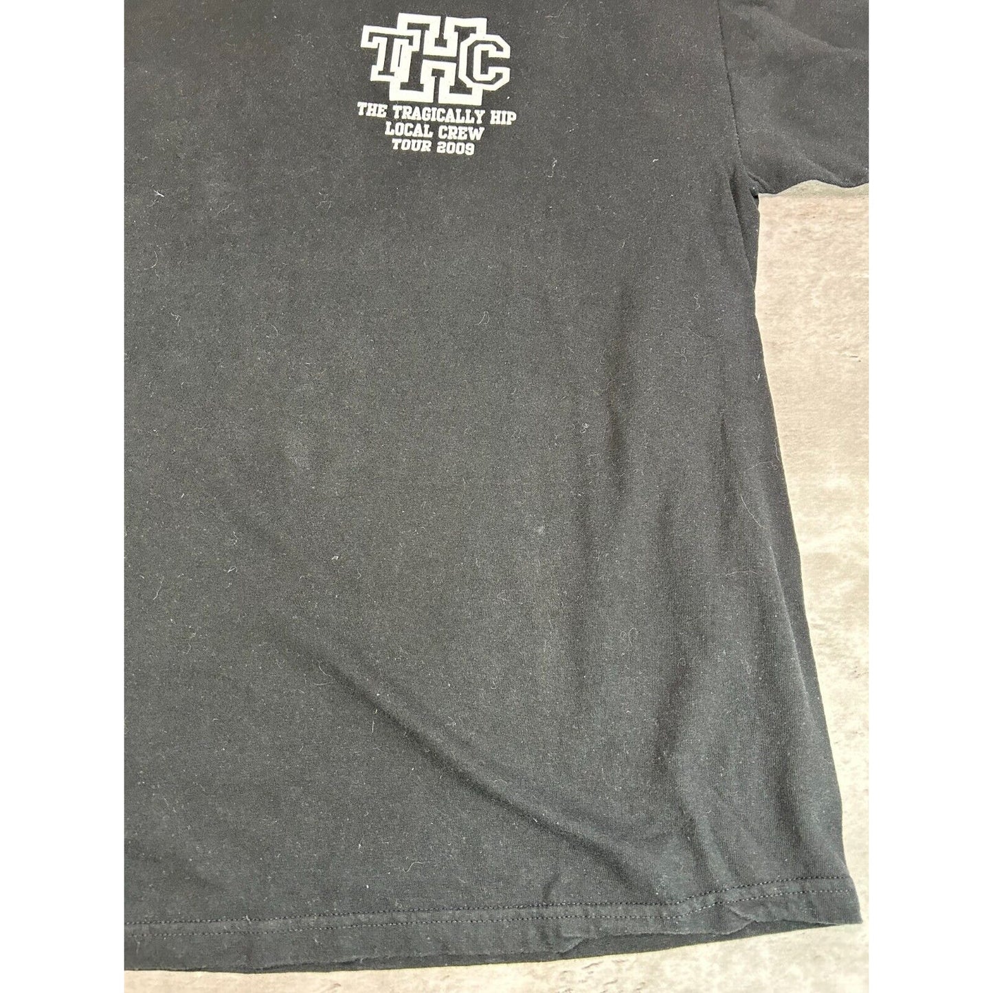 2009 The Tragically Hip Rock Music Local Tour Crew Graphic T-Shirt Size XL Black