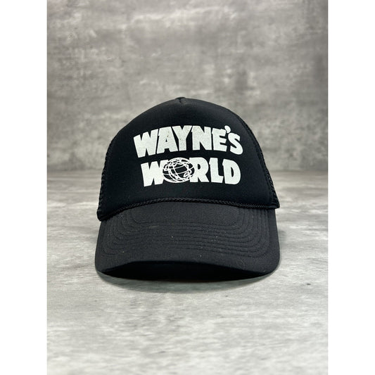 Vintage 90s Waynes World Graphic Spellout Movie Promo Trucker Snapback Hat OSFA
