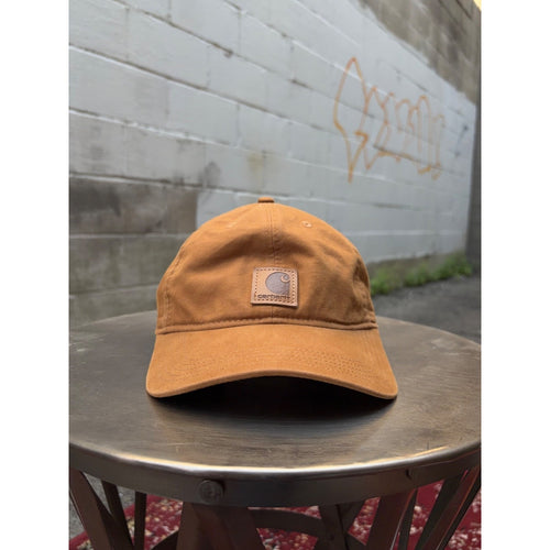 Carhartt Embroidered Leather Patch Workwear Strapback Hat OSFA