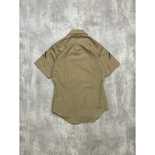 Vintage 1970s US Army Khaki Short Sleeve Button Up Shirt Size Large