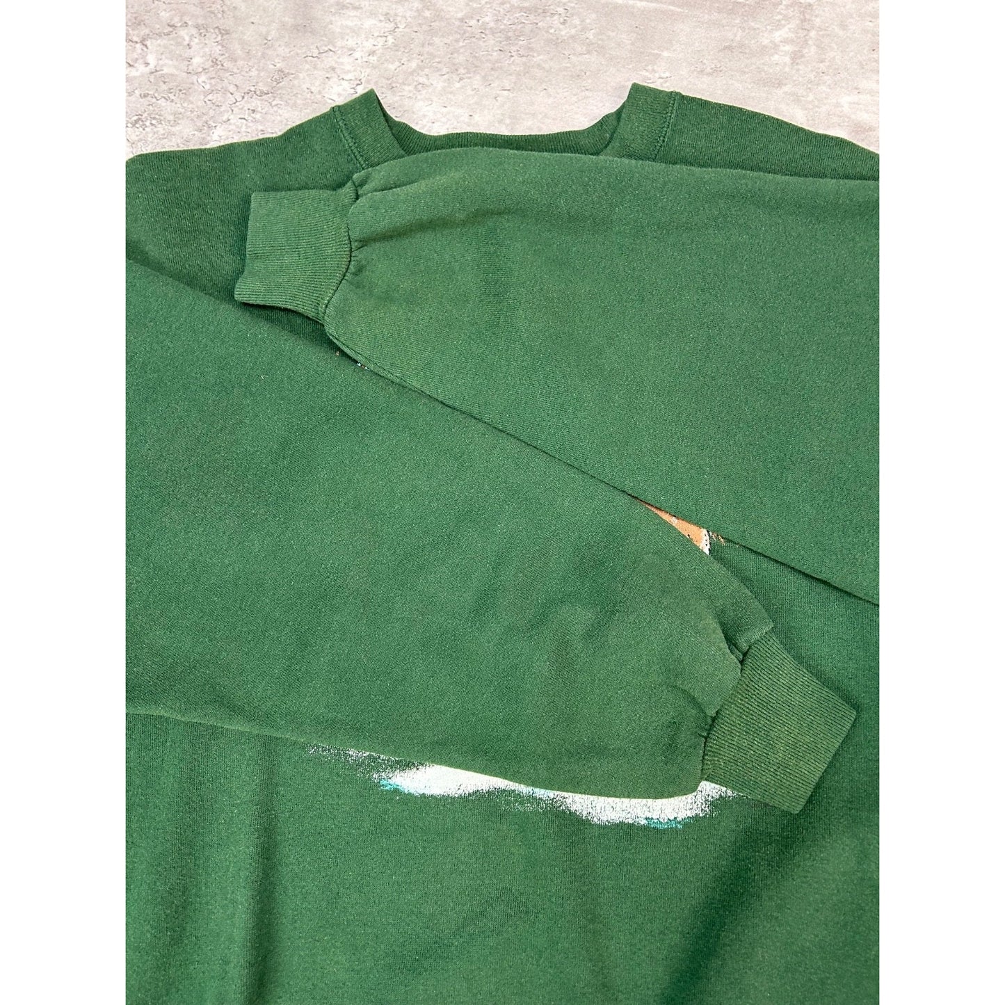Vintage 90s Arctic Wildlands Deer Nature Graphic Sweatshirt Size XL Green