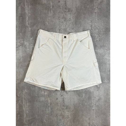 Vintage 90s Stan Ray Canvas Workwear Painters Shorts Size 34 White
