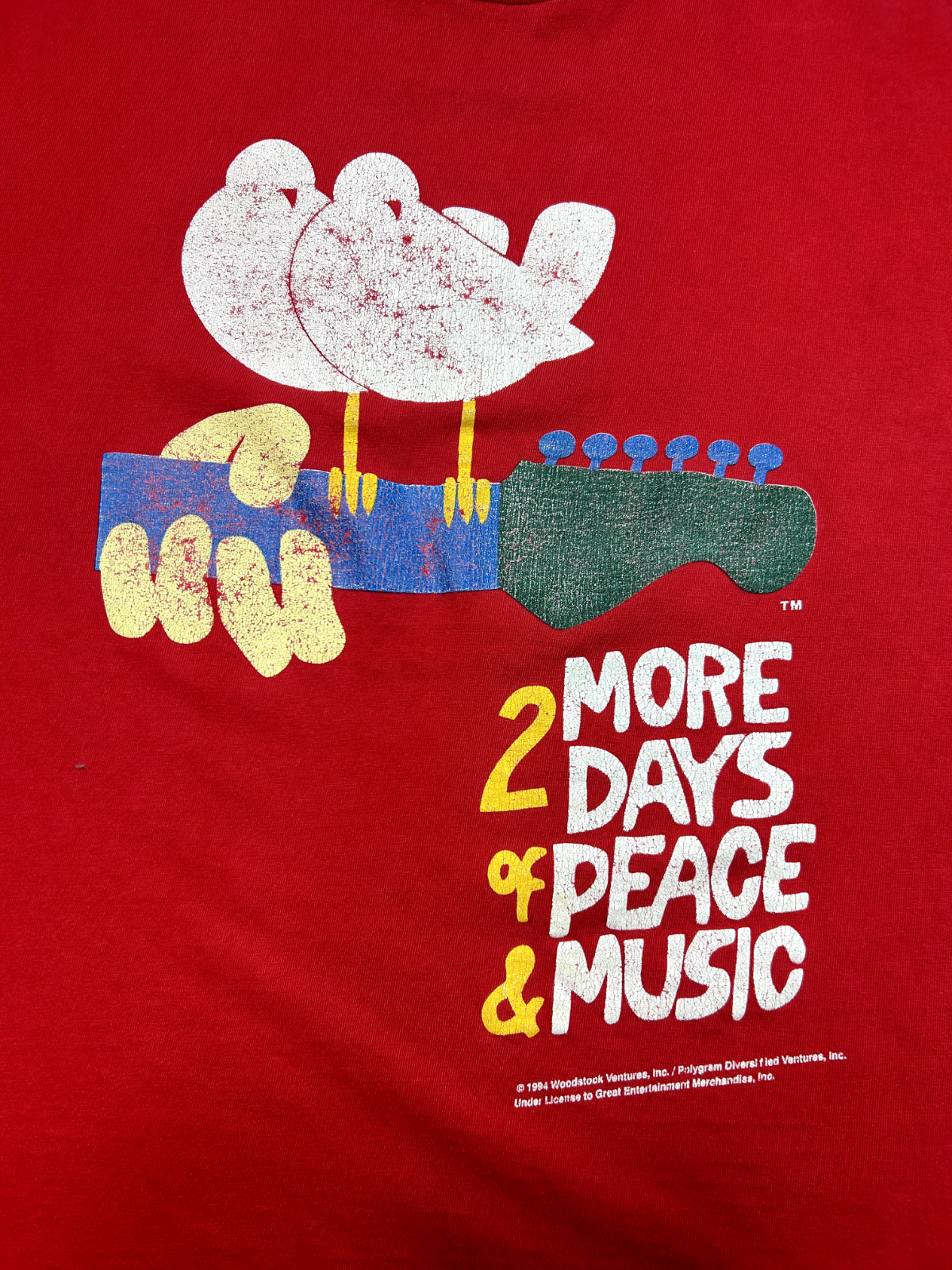 Vintage 1994 Woodstock 2 More Days Of Music & Peace Festival T-Shirt Size XL 90s