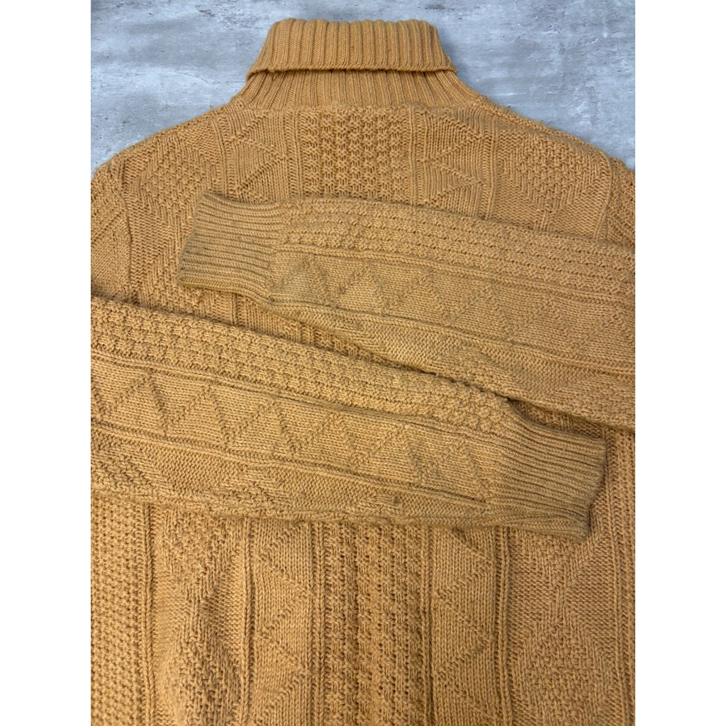 Vintage 80s Tommy Knight Cable Knit Turtle Neck Pullover Sweater Size Large