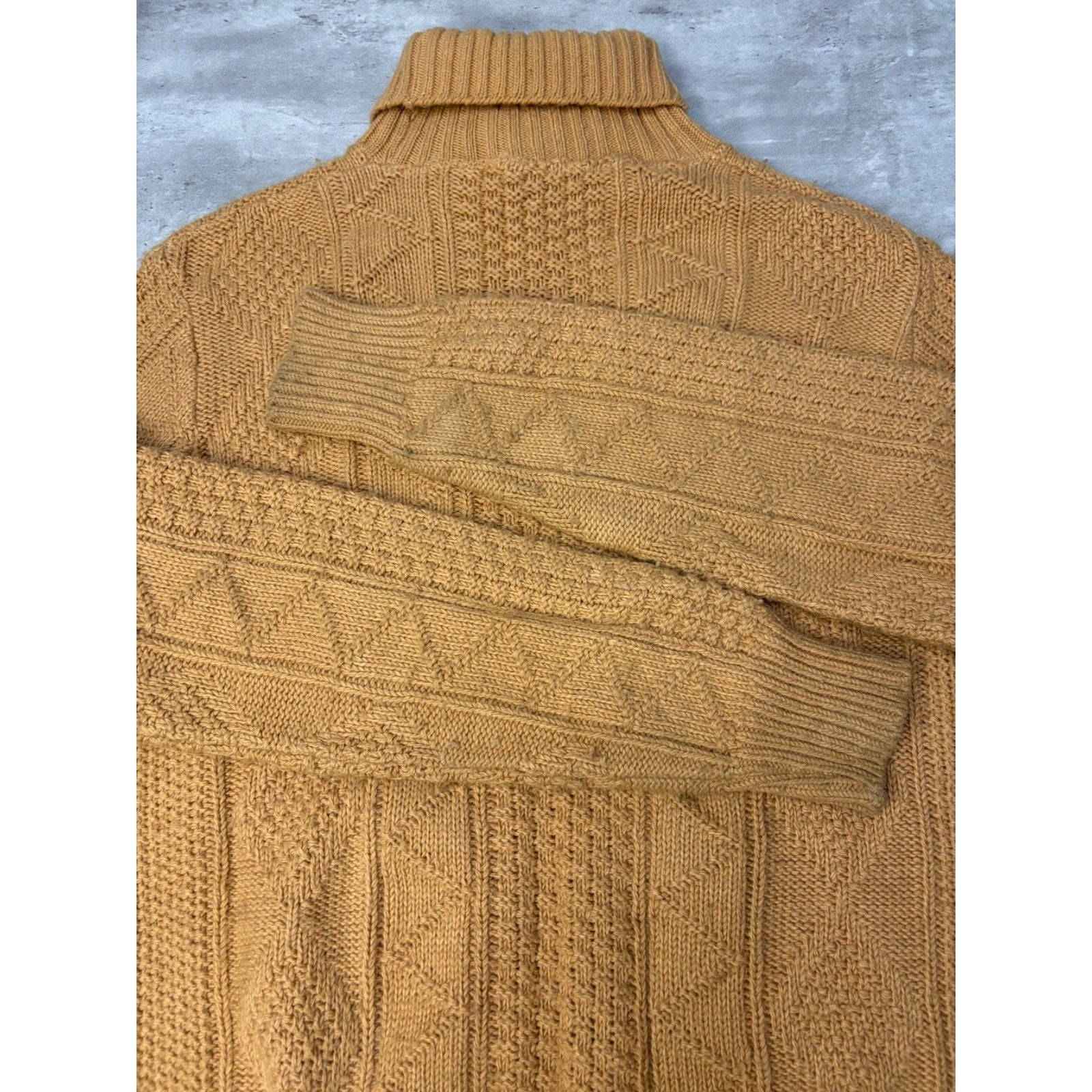 Vintage 80s Tommy Knight Cable Knit Turtle Neck Pullover Sweater Size Large
