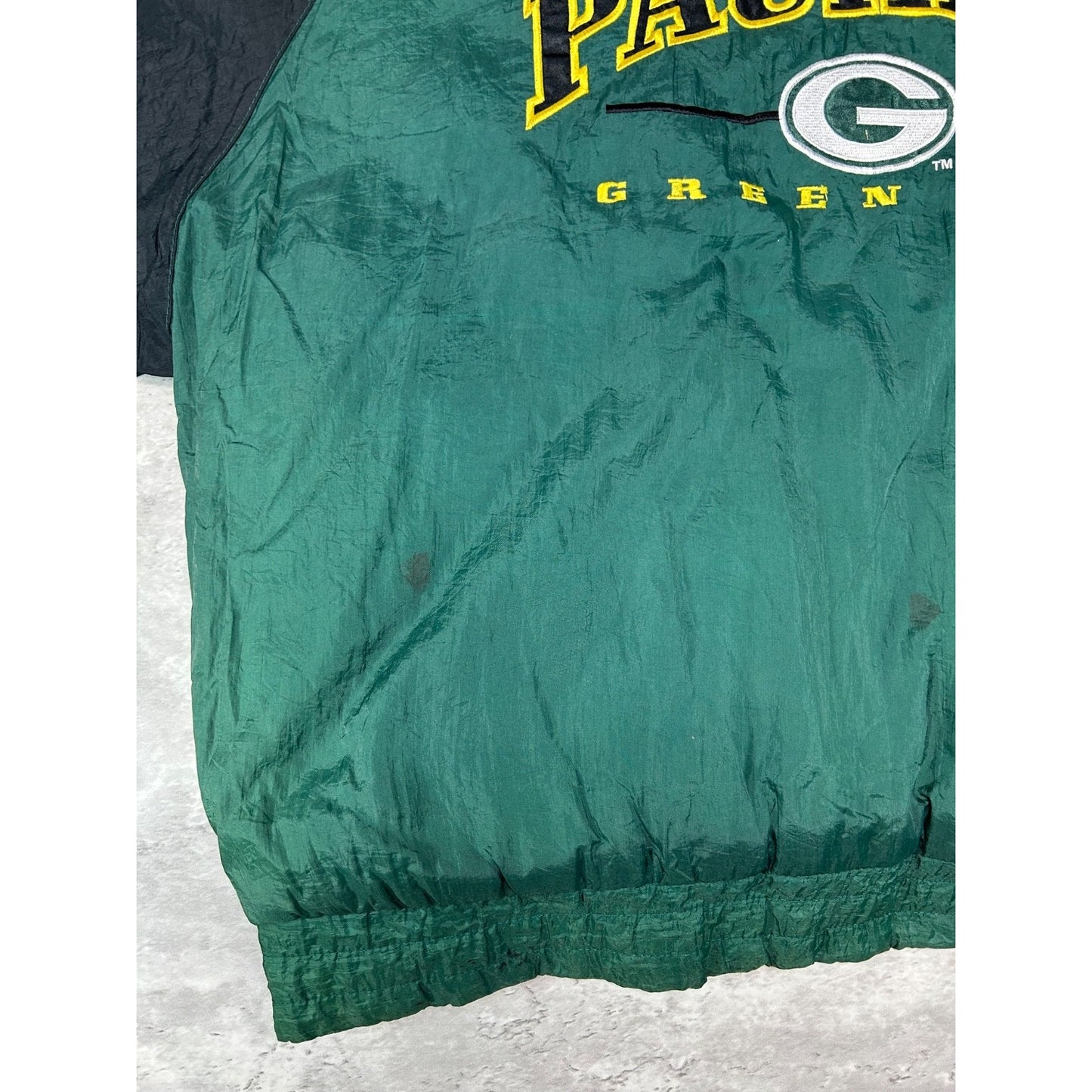 Vintage 90s Green Bay Packers NFL Insulated Full Zip Hooded Jacket Size Large