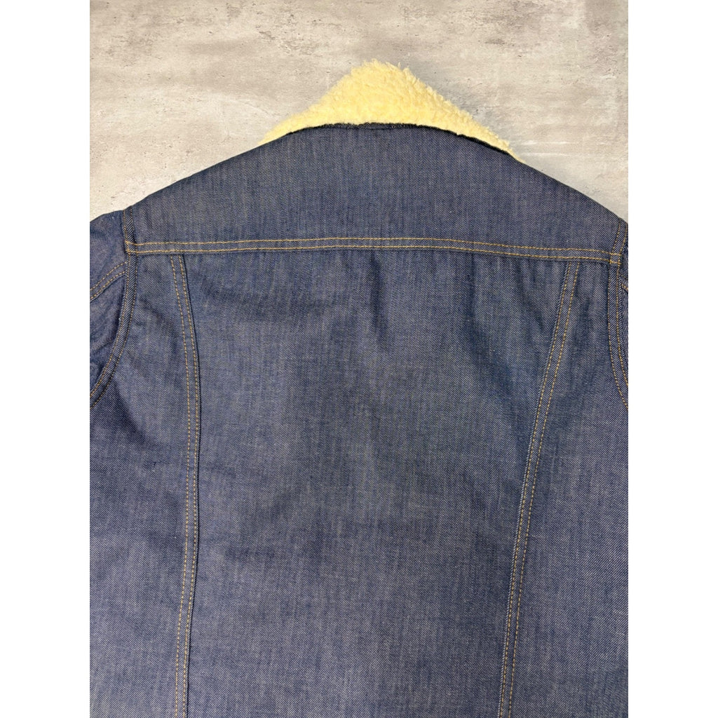 Vintage 70s/80s Sears Roebuck Sherpa Lined Denim Collared Jacket Size Medium