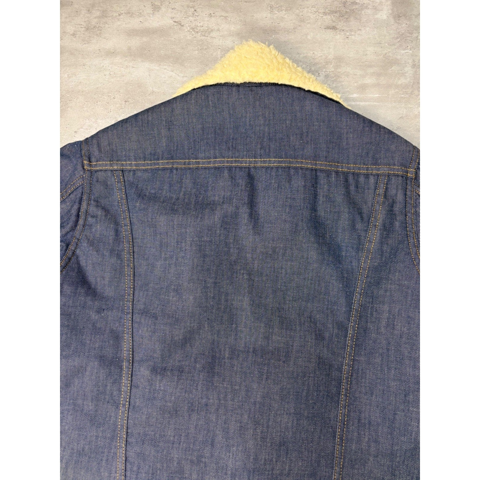 Vintage 70s/80s Sears Roebuck Sherpa Lined Denim Collared Jacket Size Medium