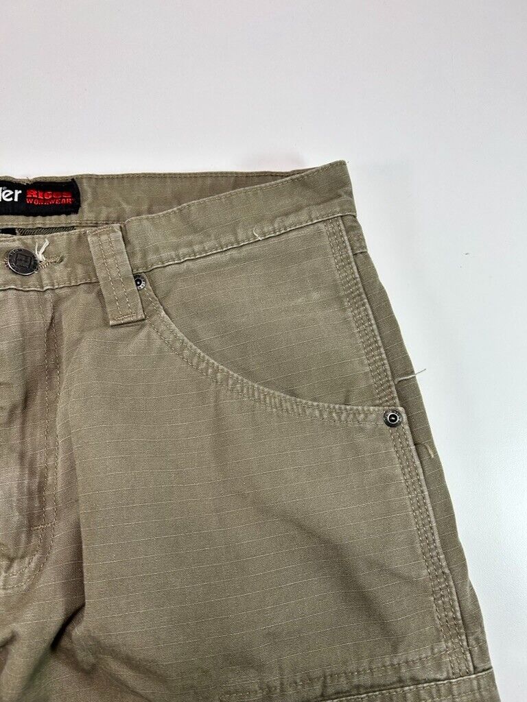 Wrangler Riggs Plaid Lined Ripstop Canvas Workwear Carpenter Cargo Pants Size 32