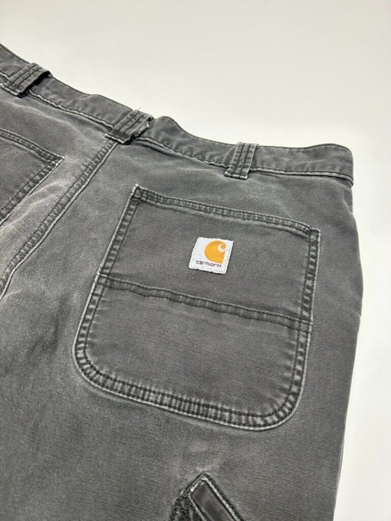 Carhartt Relaxed Fit Canvas Workwear 5 Pocket Pants Size 34W Gray