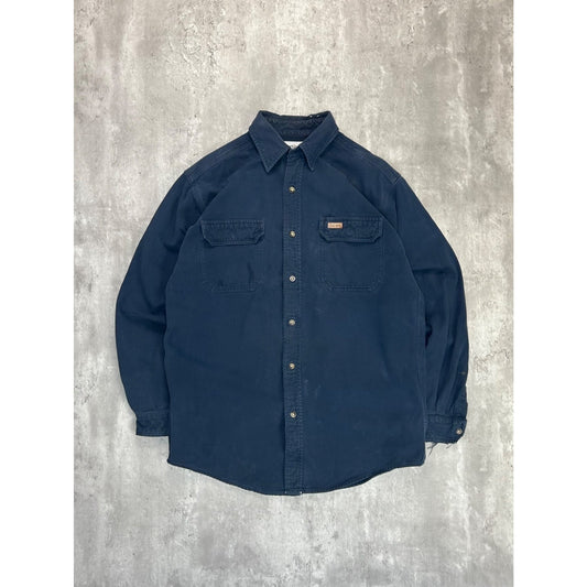 Vintage Carhartt Double Pocket Workwear Long Sleeve Button Up Shirt Size Medium