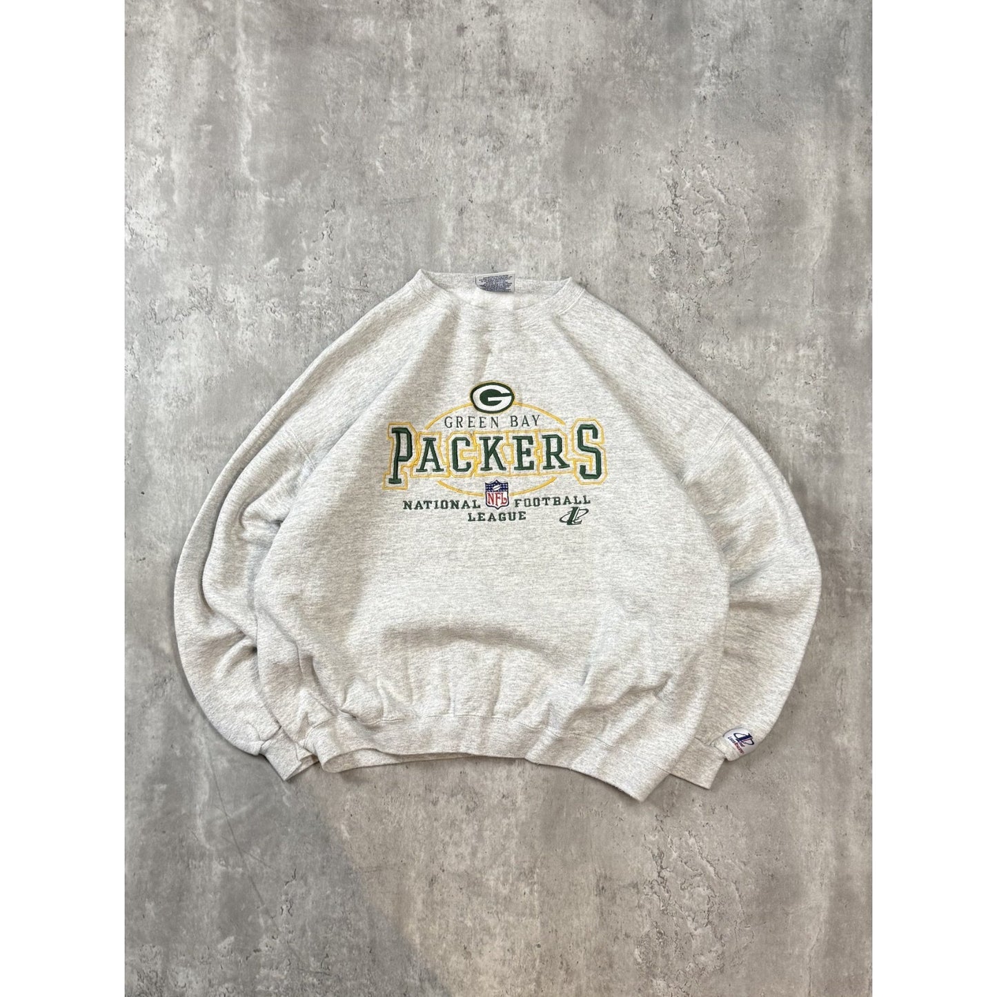 Vintage 90s Green Bay Packers NFL Embroidered Spellout Sweatshirt Size Large