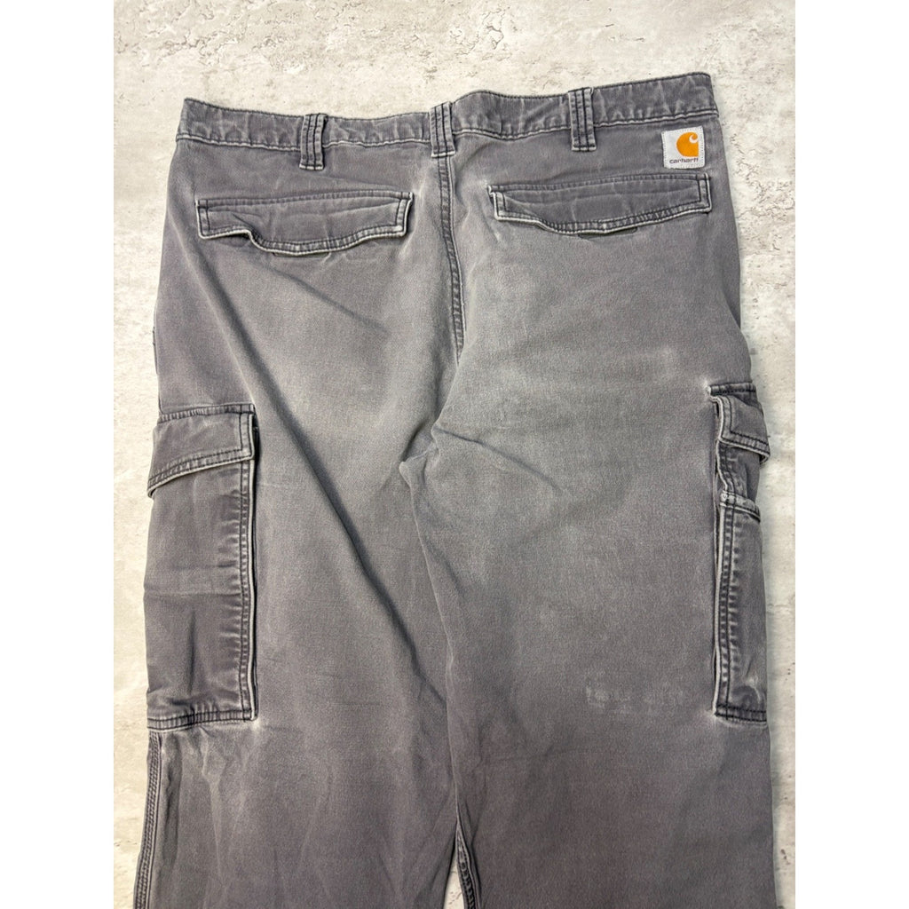 Carhartt Relaxed Fit Canvas Workwear Grey Cargo Pants Size 35