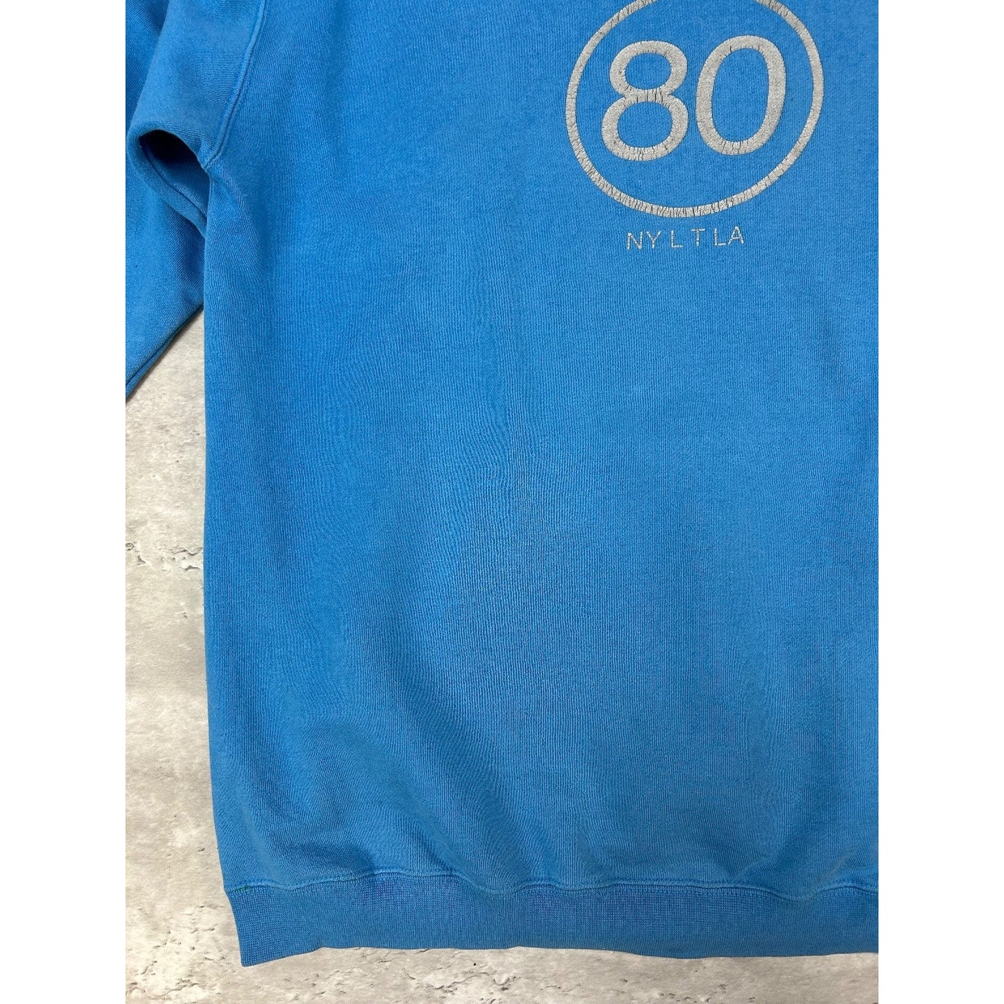 Vintage 2000s Stussy 80 Spellout Graphic Hooded Sweatshirt Size XL Blue