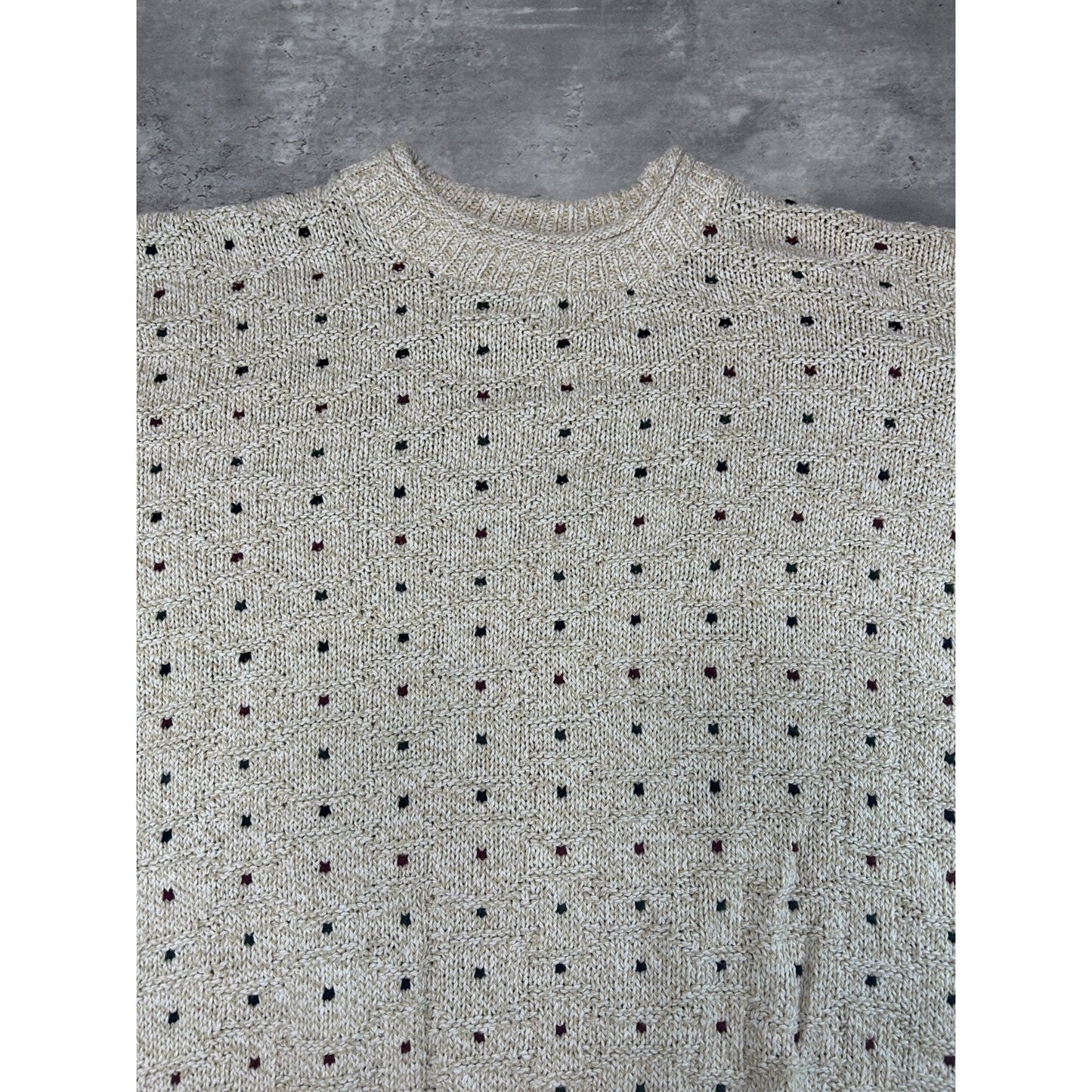 Vintage 90s NWT Naturals Spotted Ribbed Pullover Knit Sweater Size 2XL