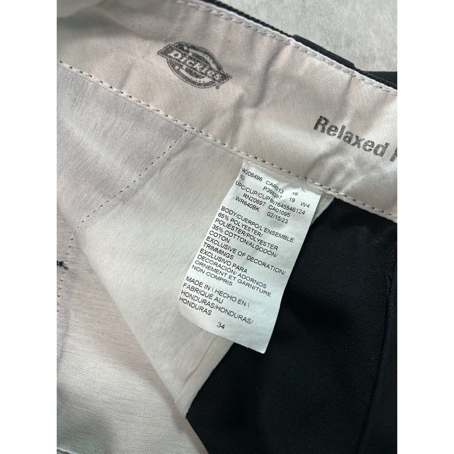 Dickies Relaxed Fit Canvas Workwear Five Pocket Shorts Size 34 Black