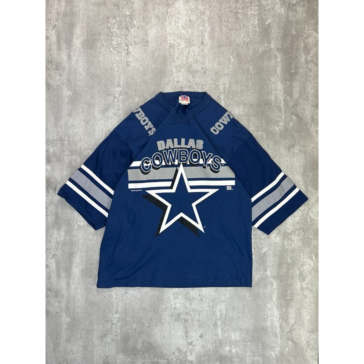 Vintage 90s Dallas Cowboys NFL Graphic Spellout Logo Jersey Size Large