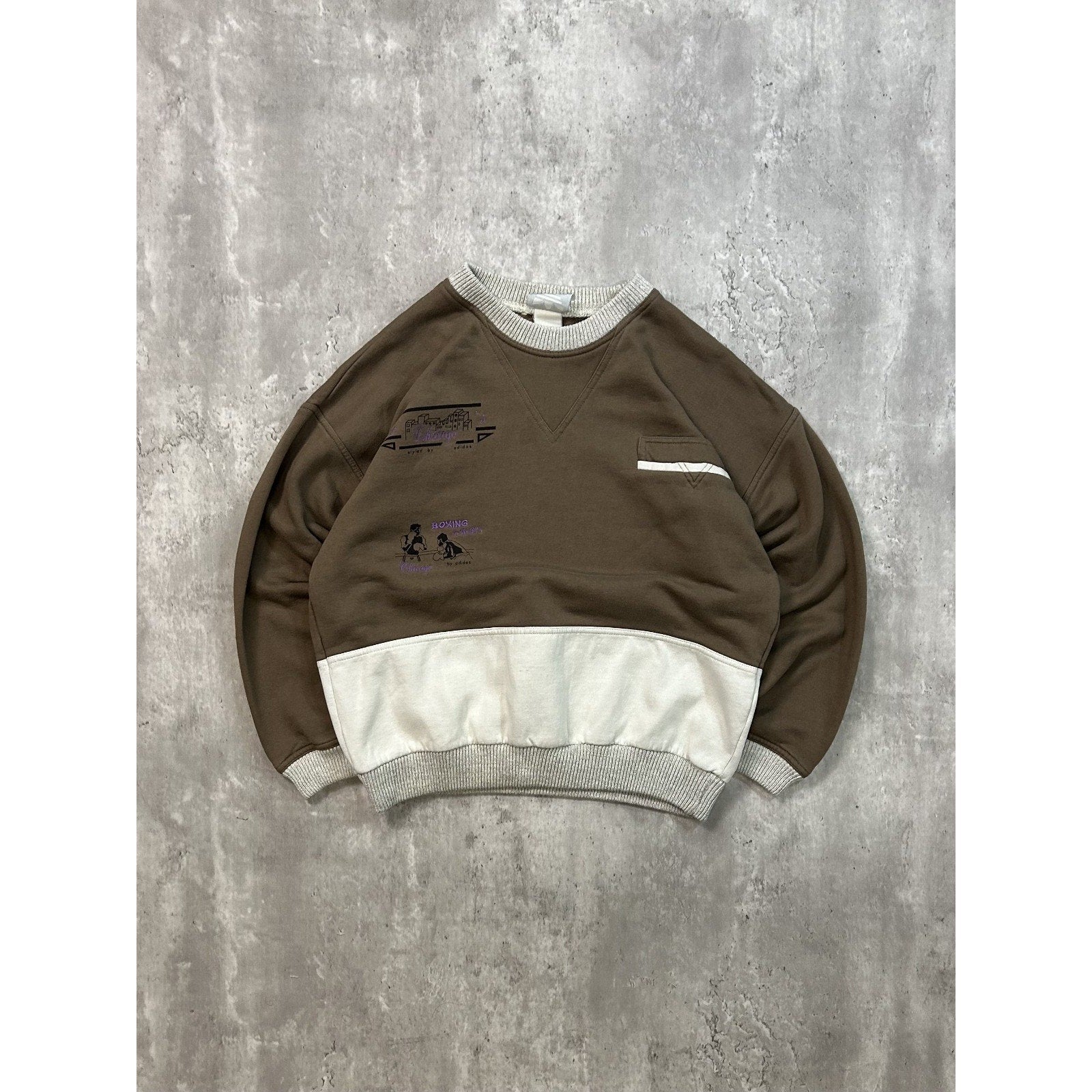 80s Adidas Chicago In The 30s Style By Adidas Graphic Sweatshirt Size Medium