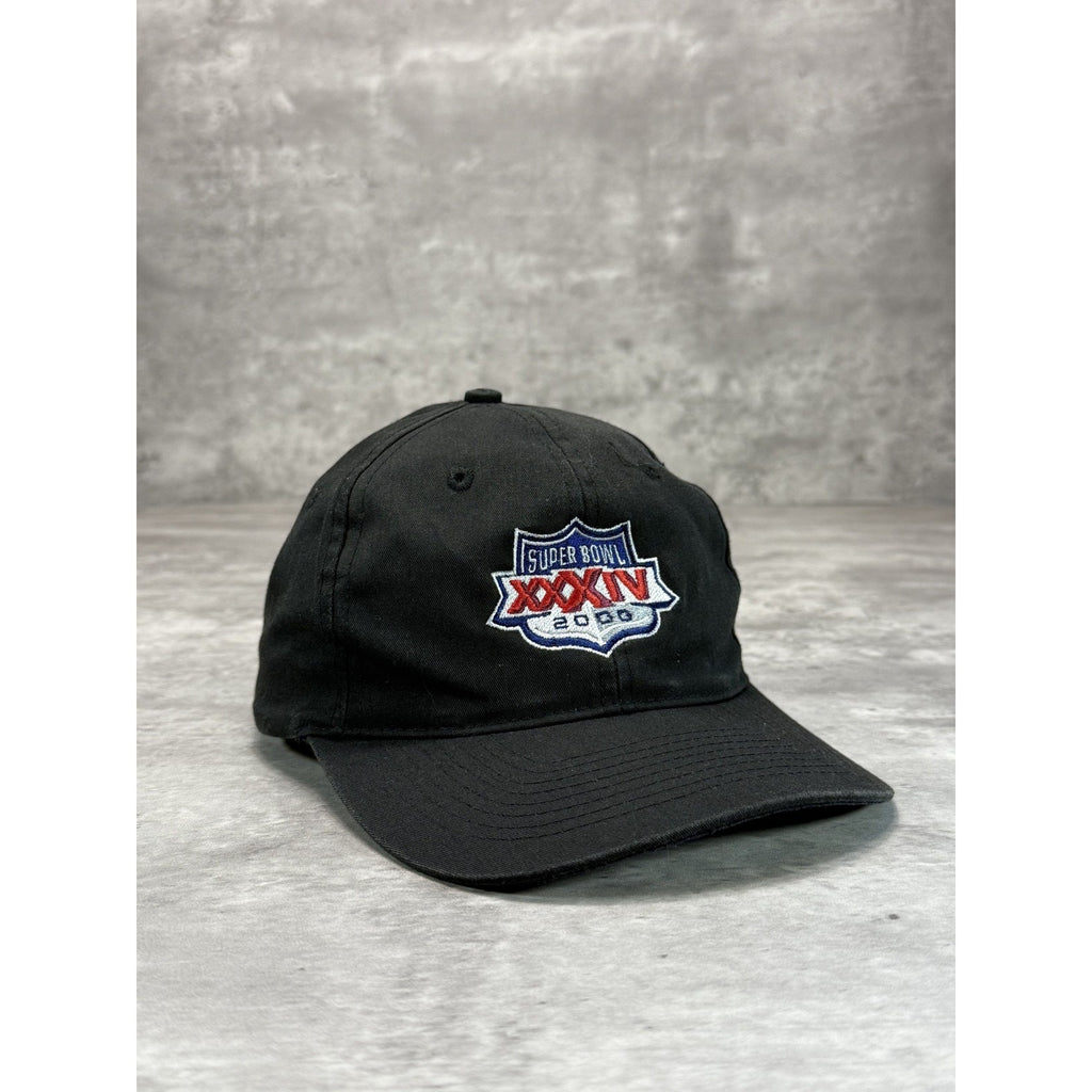Vintage 2000 NFL Super Bowl Embroidered Logo Starter Snapback Hat OSFA Black