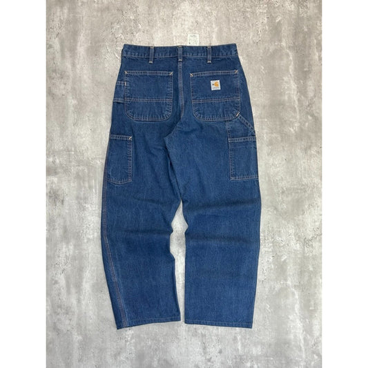 Vintage Carhartt FR Dark Wash Denim Work Wear Carpenter Pants Size 31