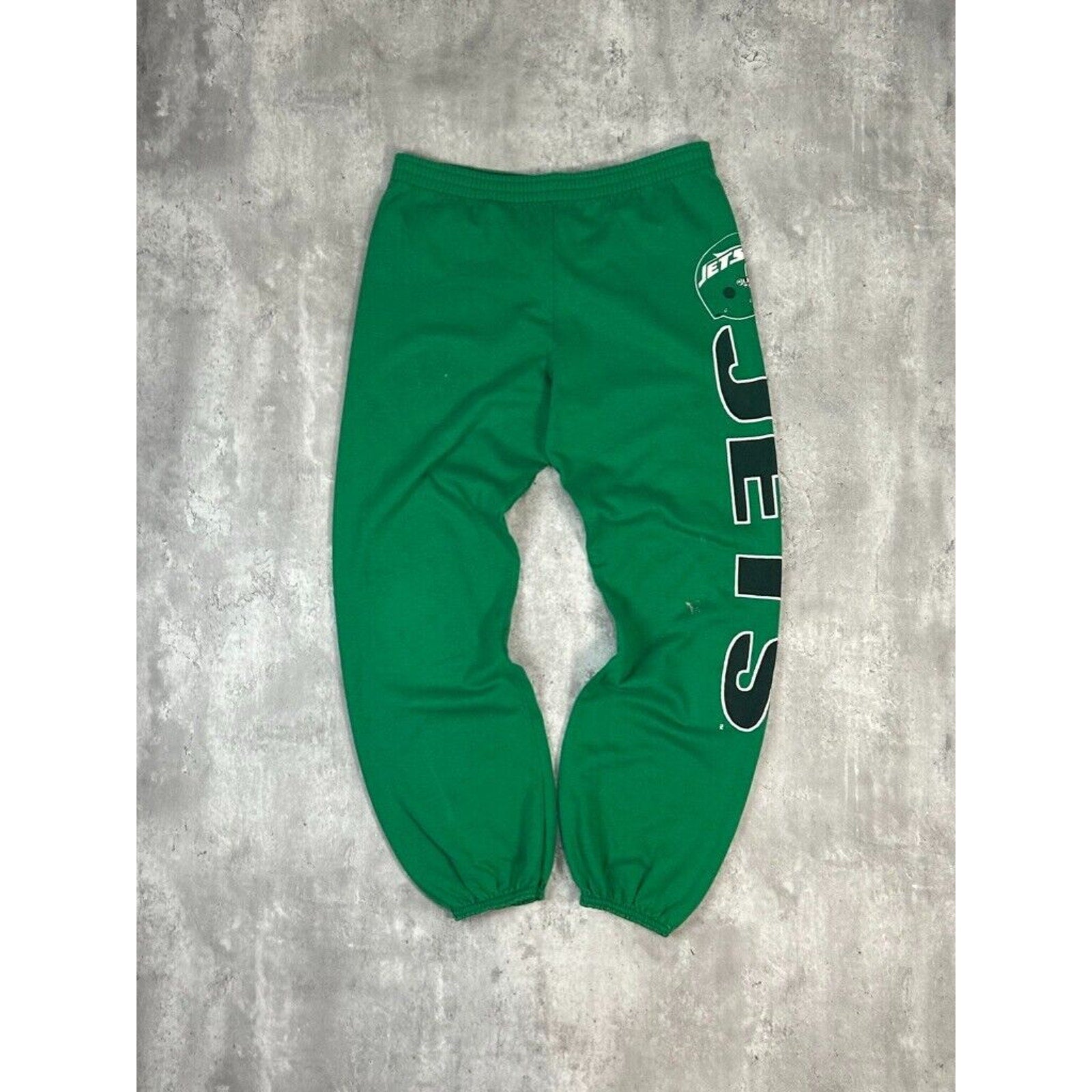 Vintage 80s/90s New York Jets NFL Spell Out Sweatpants Size Medium Green
