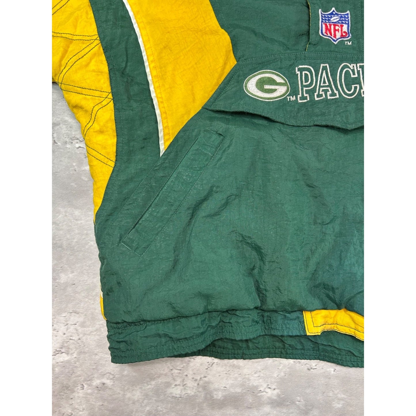 Vintage 90s Green Bay Packers NFL 1/2 Zip Pullover Starter Jacket Size XL