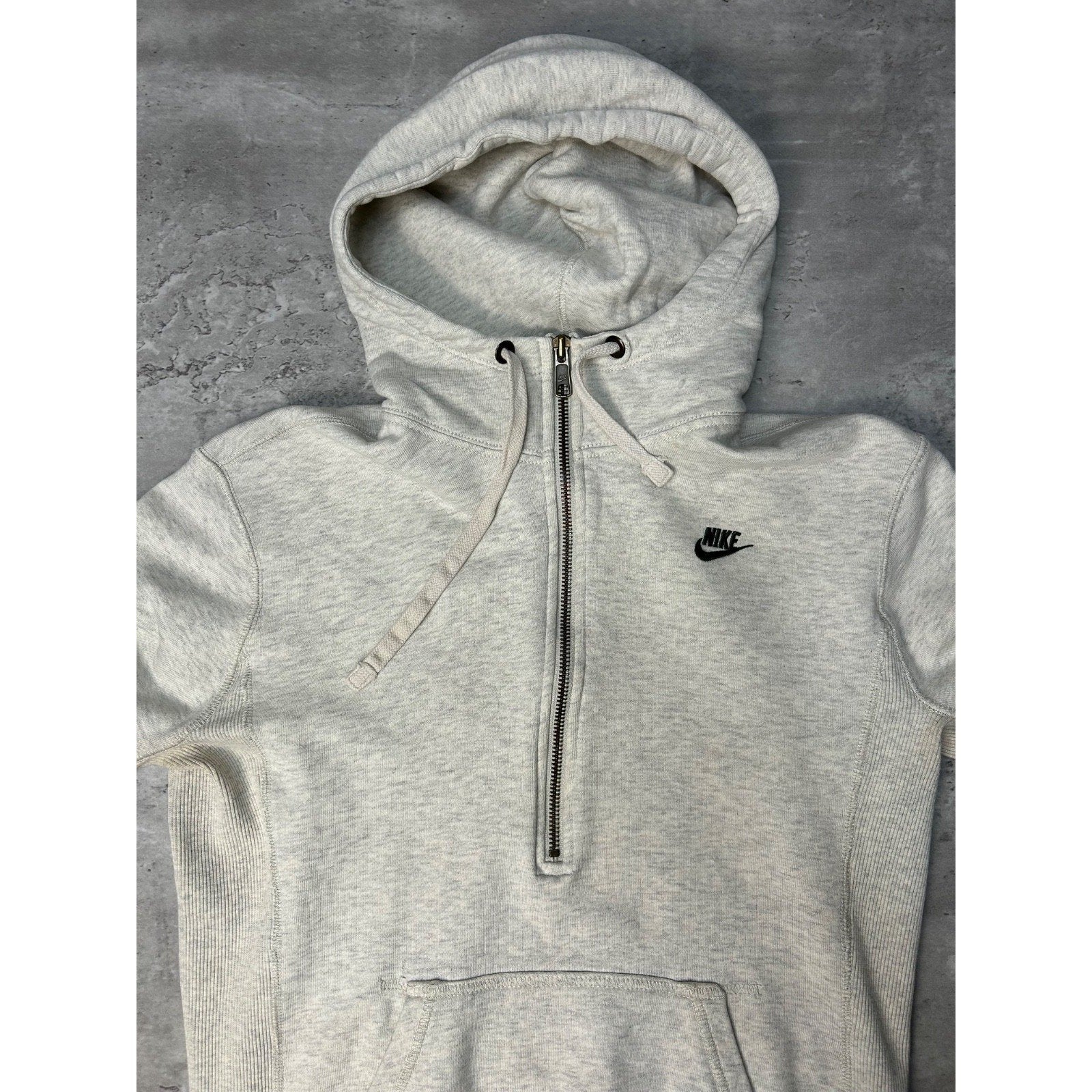 Vintage 2000s Nike Embroidered Logo 1/2 Zip Hooded Sweatshirt Size Medium YOUTH
