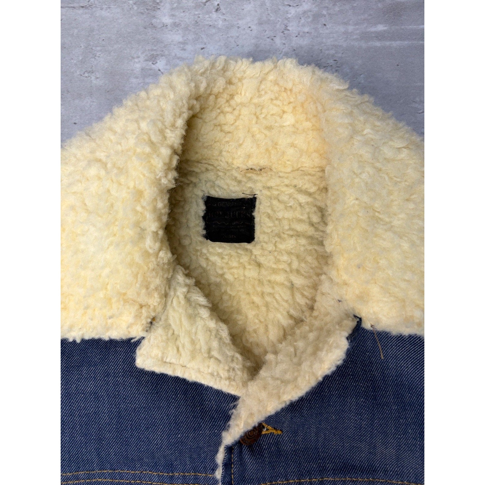 Vintage 70s/80s Sears Roebuck Sherpa Lined Denim Collared Jacket Size Medium