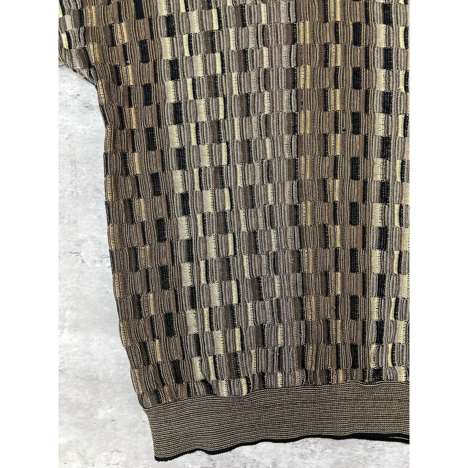 Vintage 90s Tundra 3D Checkered Print Pullover Lightweight Knit Sweater Sz Large