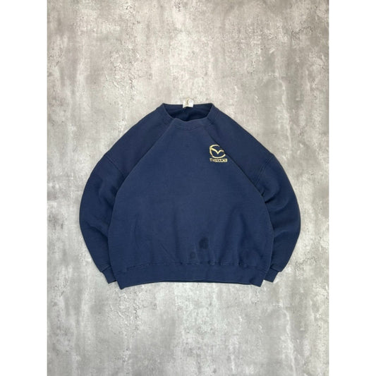 Vintage 90s Mazda Embroidered Car Logo Crewneck Sweatshirt Size 2XL