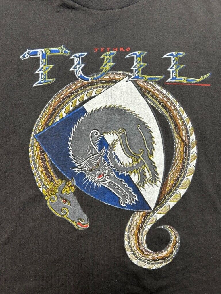 Vintage 1987 Jethro Tull World Tour Rock Music Graphic T-Shirt Size Large 80s