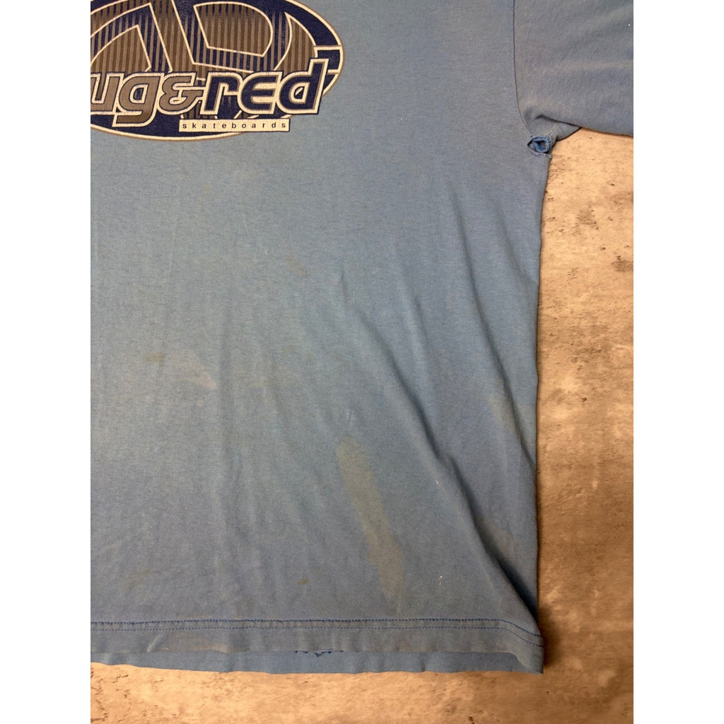 Vintage Y2K Bug & Red Skateboards Graphic Spellout T-Shirt Size XL