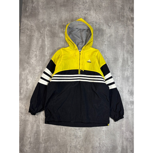 Vintage 90s Adidas Embroidered Spellout Nylon Windbreaker Jacket Size Large