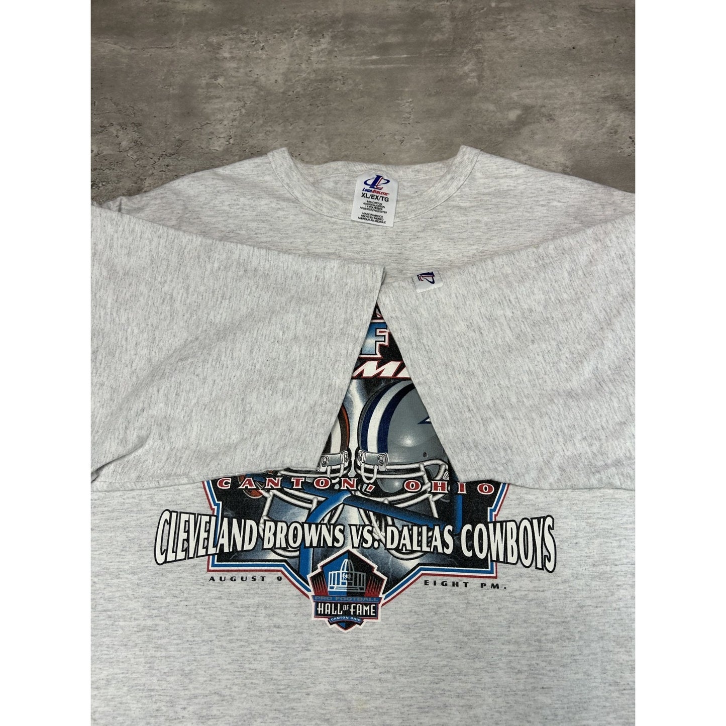 Vintage 1999 Browns Vs Cowboys NFL Hall Of Fame Game Graphic T-Shirt Size XL