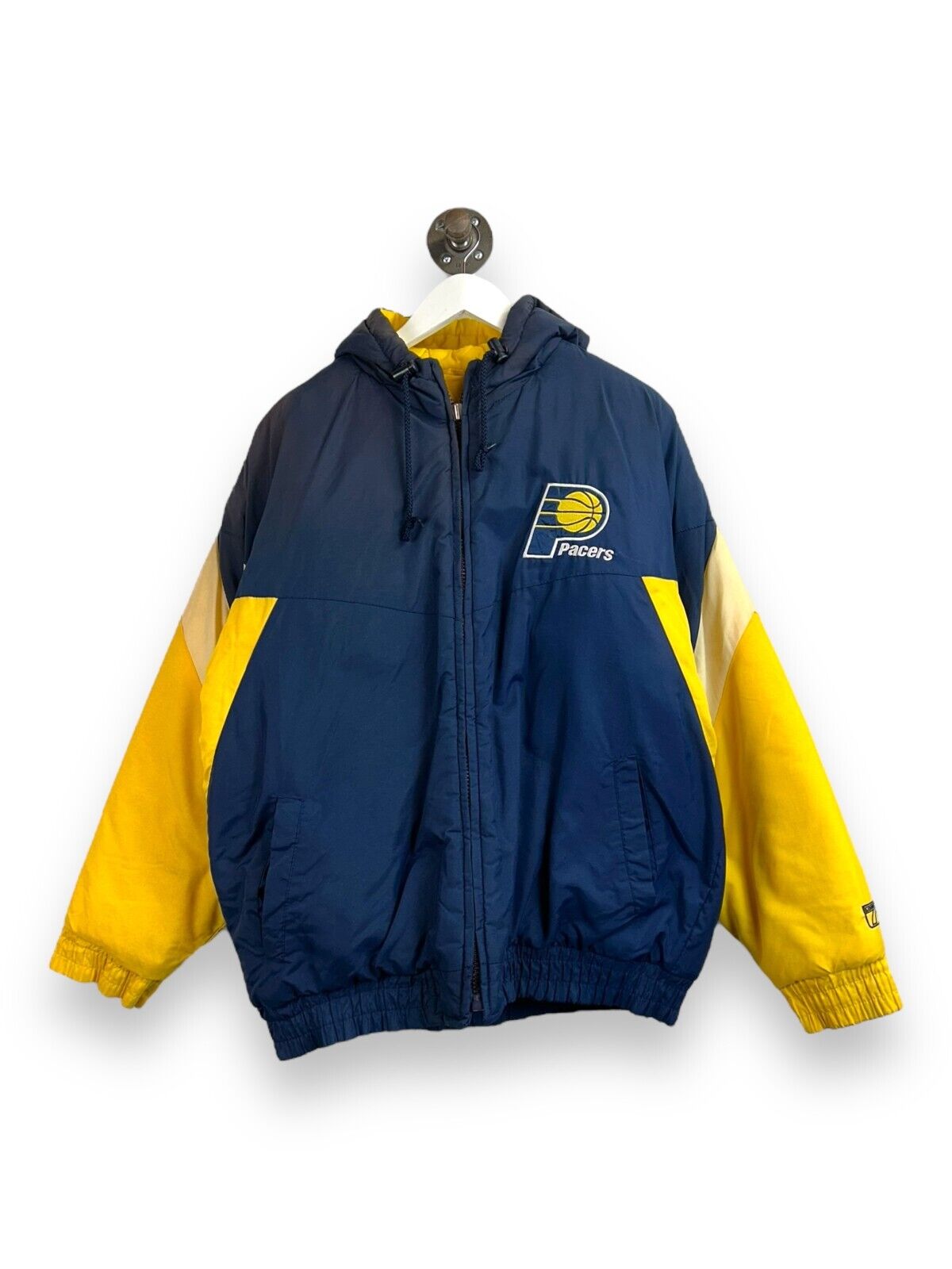 Vintage 90s Indiana Pacers NBA Embroidered Insulated Full Zip Jacket Size Large