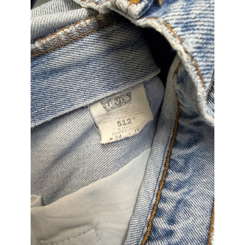 Vintage Levis 512 Red Tab Slim Fit Light Wash Denim Pants Size 33