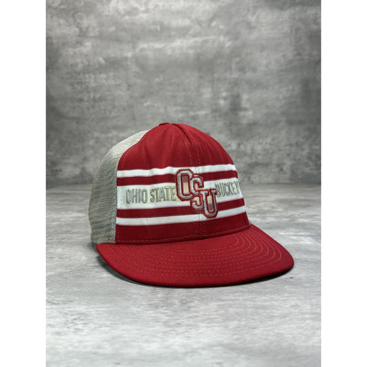 Vintage 80s Ohio State Buckeyes NCAA Embroidered Trucker Snapback Hat OSFA