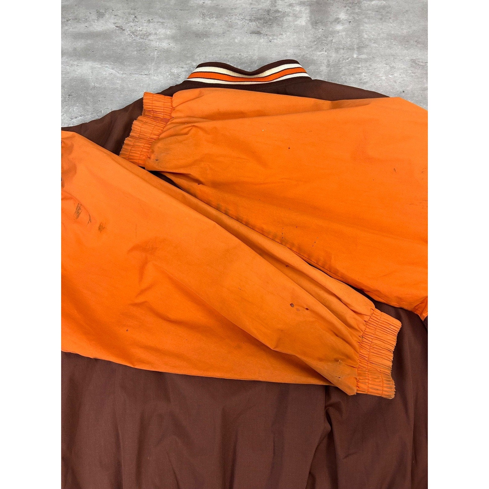 Vintage 90s Cleveland Browns NFL Embroidered Football Bomber Jacket Size 2XL