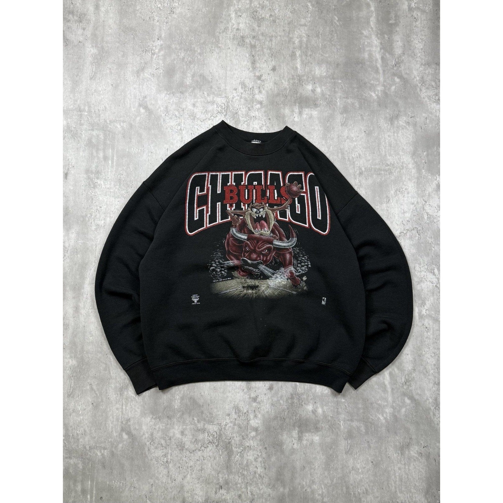 Vintage 1993 Chicago Bulls NBA Looney Tunes Taz Graphic Sweatshirt Size XL