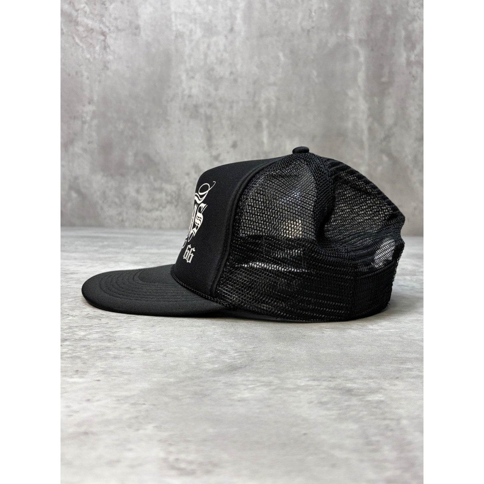 Vintage Vans 66 Blackletter Spellout Trucker Snapback Hat OSFA