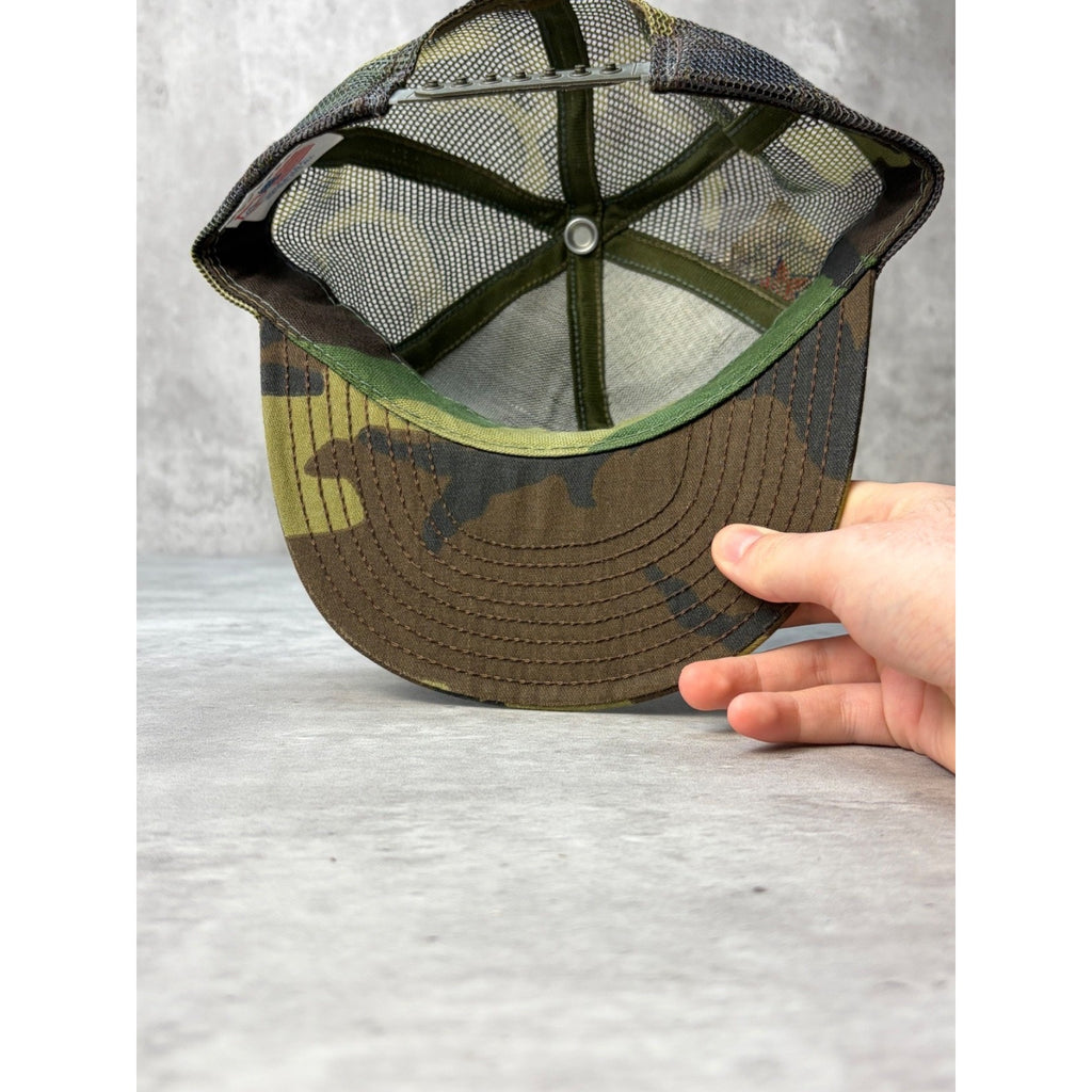 Vintage Goode Co Barbecue Embroidered Patch Camo Trucker Snapback Hat OSFA