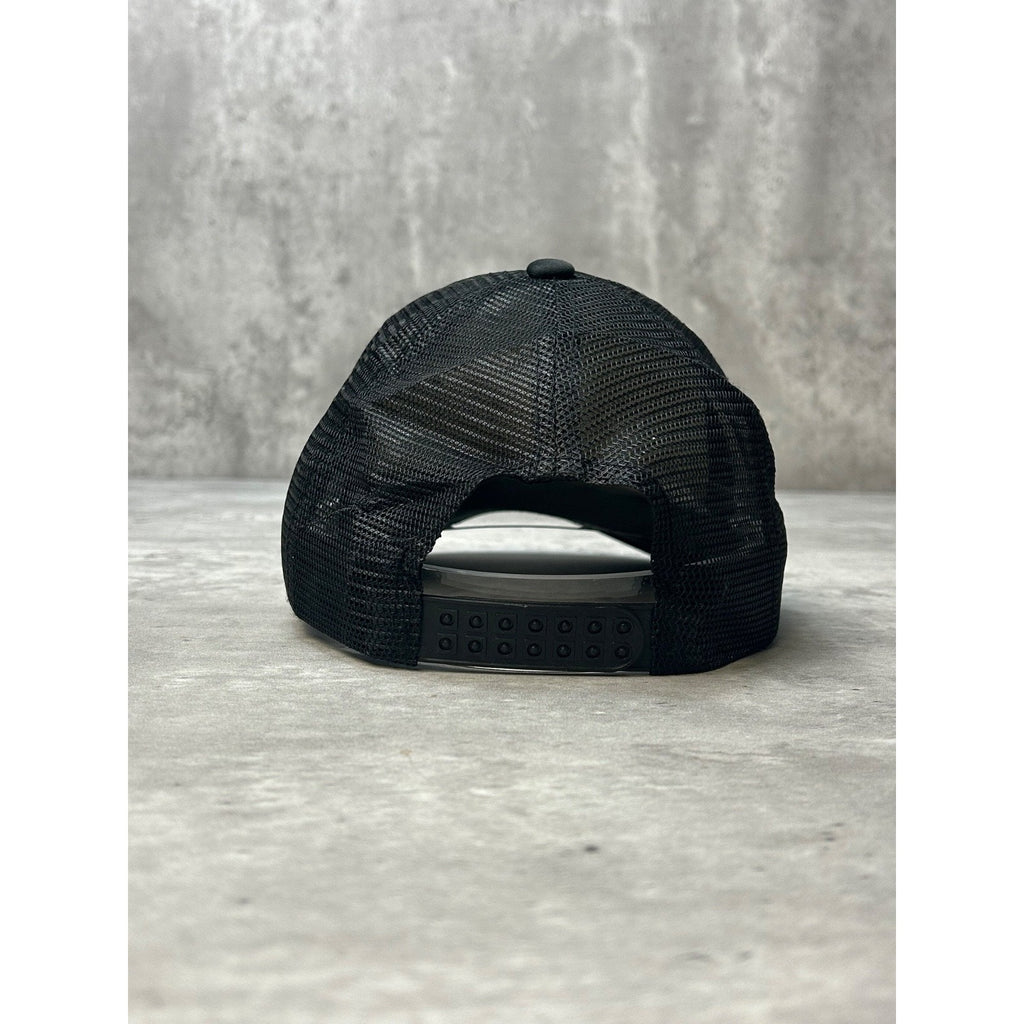Vintage 90s Beach Please Spellout Comedy Slogan Trucker Snapback Hat OSFA