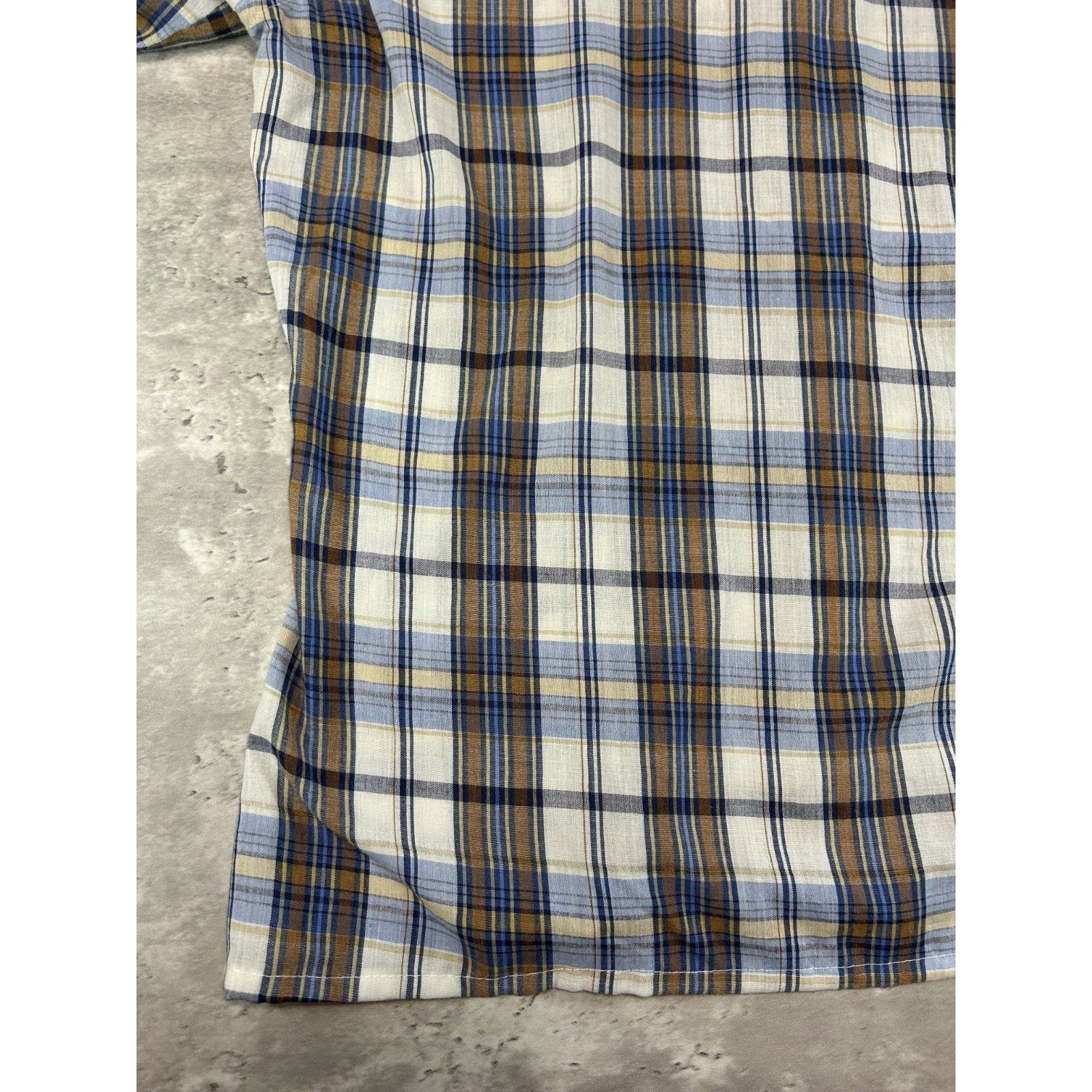 Vintage 1970s/80s JCPenny Plaid Print Reworked Cropped Button Up Shirt Sz Medium