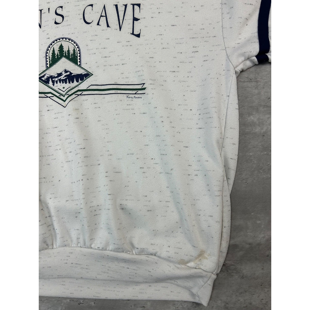 Vintage 90s Penns Cave Graphic Spellout Hooded Destination Sweatshirt Size XL