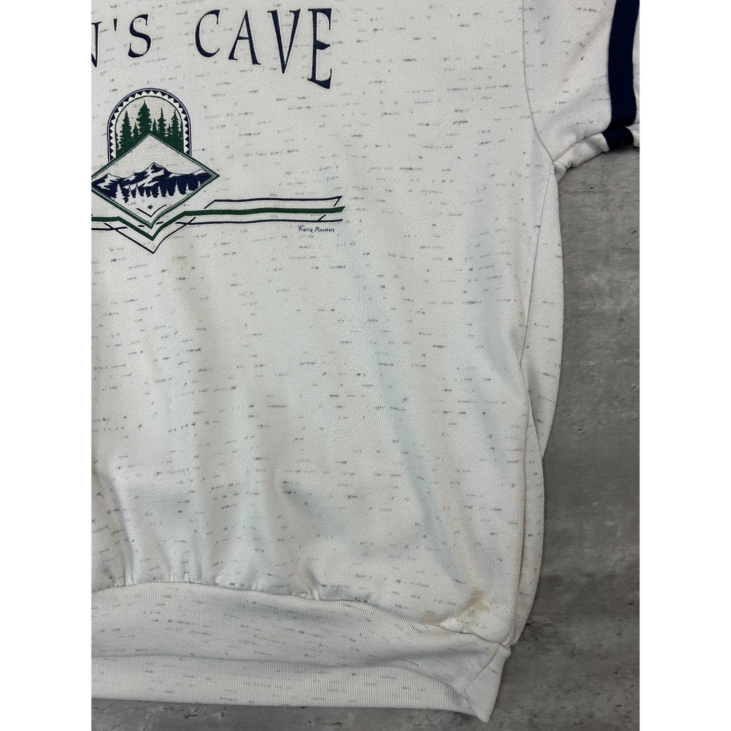 Vintage 90s Penns Cave Graphic Spellout Hooded Destination Sweatshirt Size XL