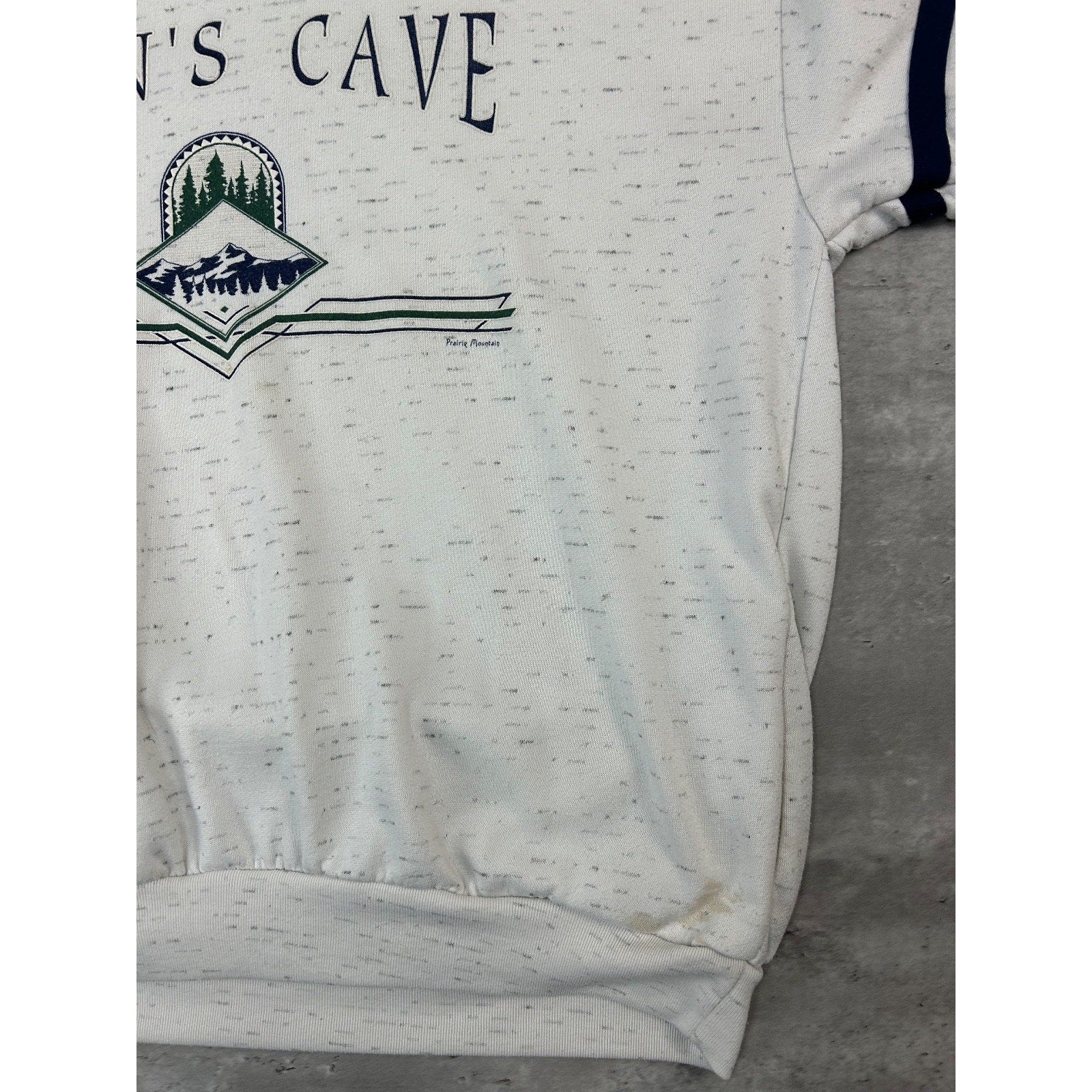 Vintage 90s Penns Cave Graphic Spellout Hooded Destination Sweatshirt Size XL